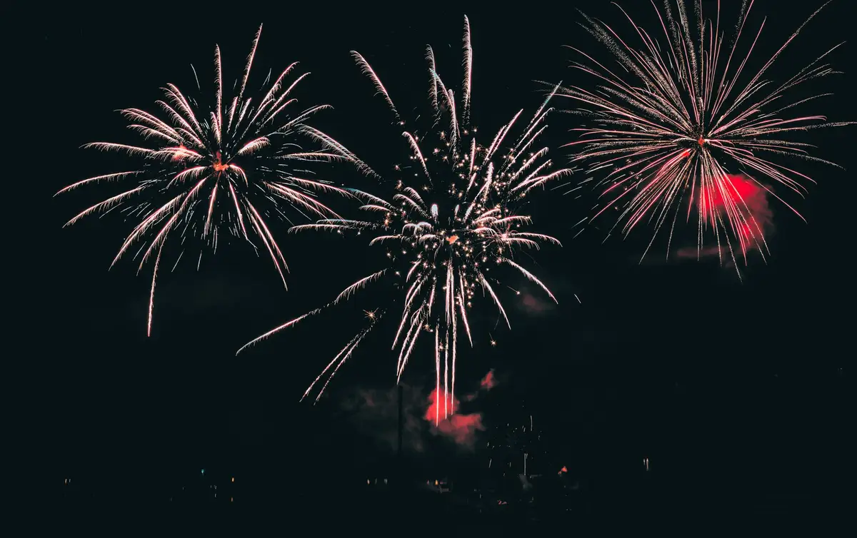 Fireworks over the neighborhood