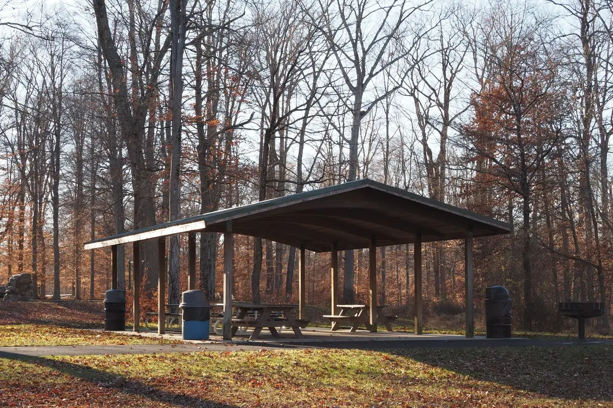 The covered pavilion at the main park